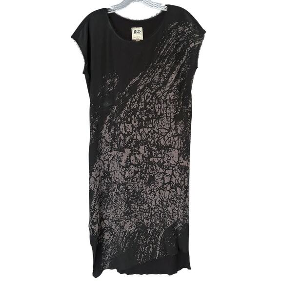 Go by Go Silk Make A Statement Sheath Dress Women’s Small Black Vortex Print - Picture 2 of 7
